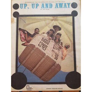 Up Up And Away By Jim Webb Vintage 1967 Sheet‎ Music from Johnny Rivers Music